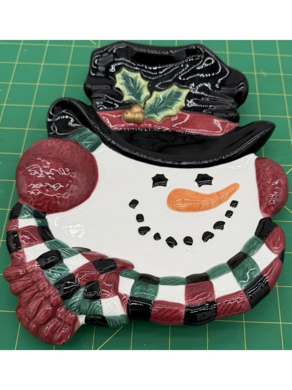 Fitz and Floyd Essentials Christmas Snowman Cookie Snack Ceramic Plate